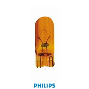 Philips Gldlampa 12V 5W W2,1x9,5d gul, 2-pack